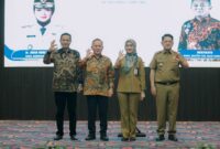Sukses digelar, Jihan Nurlela bersama Wamen HAM Mugianto dan jajaran pejabat Pemprov Lampung berpose bersama di akhir pemaparan materi