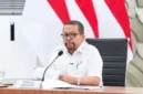Kepala Badan Komunikasi Pemerintah Muhammad Qodari dalam konferensi pers. (Bakom)
