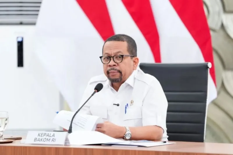 Kepala Badan Komunikasi Pemerintah Muhammad Qodari dalam konferensi pers. (Bakom)
