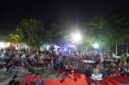 antusiasme warga berbaur menyaksikan pertandingan babak 32 besar Piala Dunia FIFA 2026 dalam acara nobar di PKOR Way Halim, Bandar Lampung