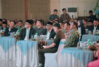 Gubernur Lampung bersama Kapolda Lampung dan jajaran Forkopimda mengikuti acara Syukuran Hari Bhayangkara ke-80 di Gedung Serba Guna (GSG) Lampung
