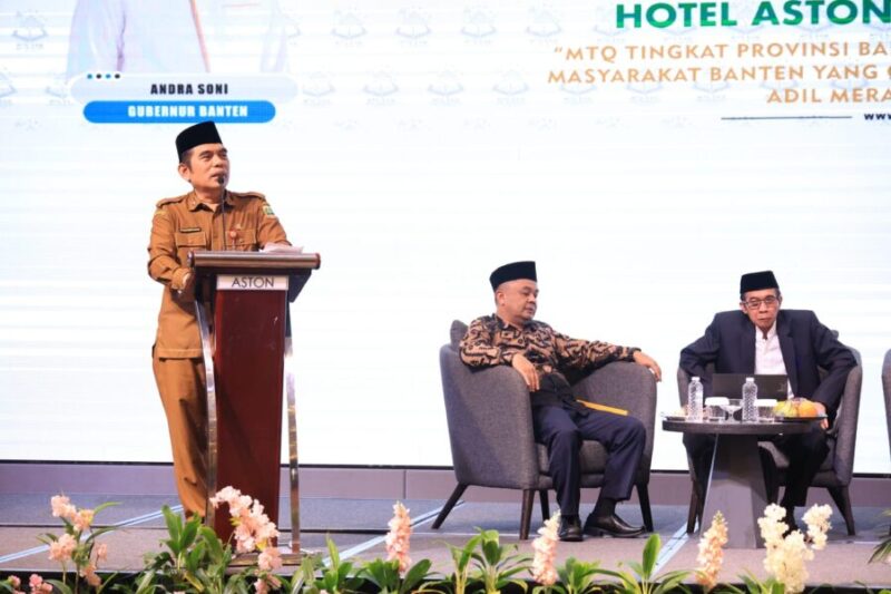 Kepala Biro Kesejahteraan Rakyat (Kesra) Sekretariat Daerah (Setda) Provinsi Banten Tubagus Rubal Faisal memberikan sambutan di acara MTQ XXIII Tingkat Provinsi Banten  