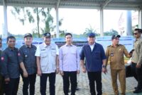 Wakil Presiden RI didampingi Gubernur Sumatera Selata dan jajaran pemerintah daerah meninjau Plaza Tol Bayung Lincir di Kabupaten Musi Banyuasin