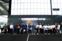 Gubernur Lampung bersama Kepala Perwakilan Bank Indonesia Provinsi Lampung serta peserta berfoto bersama usai pembukaan Siger Smash Padel Tournament 2026 di The Canopy Lampung, Bandarlampung, Minggu (19/7/2026)