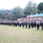 Ratusan siswa calon Bintara Polri berdiri dalam formasi upacara saat pembukaan pendidikan pembentukan di Sekolah Polisi Negara (SPN) Polda Banten