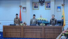 Gubernur Lampung, Menteri PPN/Kepala Bappenas RI, dan jajaran mengikuti pertemuan di Ruang Rapat Utama Kantor Gubernur Lampung, Jumat (24/7/2026)
