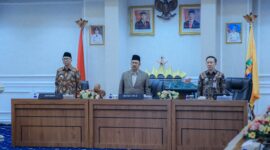 Gubernur Lampung, Menteri PPN/Kepala Bappenas RI, dan jajaran mengikuti pertemuan di Ruang Rapat Utama Kantor Gubernur Lampung, Jumat (24/7/2026)