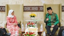 Menteri Agama Nasaruddin Umar saat menerima Presiden ke-8 Singapura Halimah Yacub di Masjid Istiqlal, Jakarta. (Humas Kemenag)