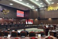 Ketua Mahkamah Konstitusi Suhartoyo saat membacakan amar putusan di Jakarta, Rabu (12/8/2026). (Jennus)