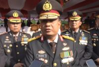 Kapolda Aceh Irjen Ruddi Setiawan memberikan keterangan seusai mengikuti Upacara Peringatan HUT Ke-81 Kemerdekaan RI di Lapangan Blang Padang, Banda Aceh. (Jennus)