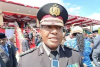 Perwira Penghubung (Pabung) Polda Papua untuk wilayah Papua Pegunungan Kombes Pol Andi Y Enoch memberi keterangan di Wamena. (Jennus/Kongo)