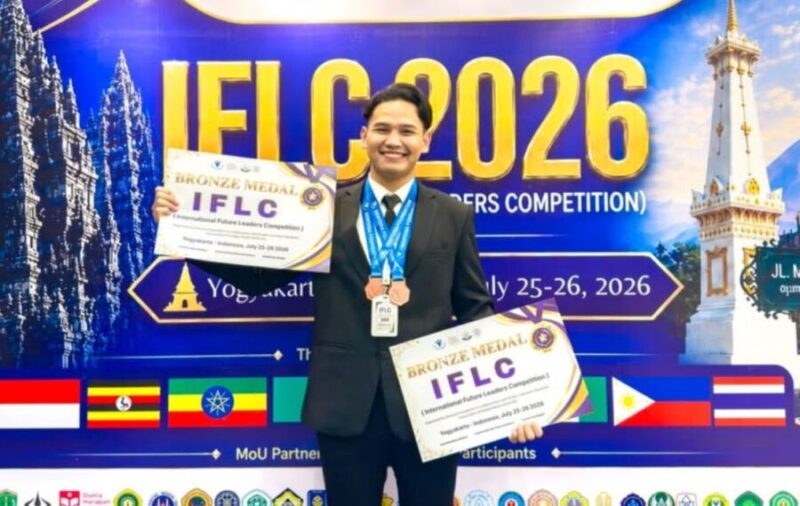 Foto mahasiswa Manajemen UMY, M. Riko Yudianto yang meraih penghargaan dalam International Future Leader Competition 2026