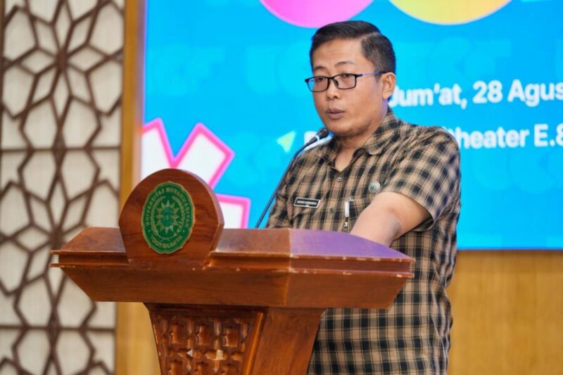 Kepala Bidang Penempatan Tenaga Kerja Disnakertrans Kabupaten Bantul, Agung Kurniawan, dalam pembukaan UMY Career Fair 2026