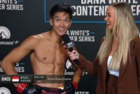 Petarung MMA Indonesia, Bilal Hasan, resmi mendapatkan kontrak dari Ultimate Fighting Championship (UFC) setelah menjungkalkan petarung asal India, Mridul Saikia, dalam ajang yang berlangsung di Meta Apex, Las Vegas, Amerika Serikat, Rabu (12/8/2026). (Jennus)