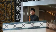 Menteri Agama Nasaruddin Umar saat menjadi khatib shalat Jumat di Masjidil Istiqlal dalam rangkaian Konferensi Imam Besar Dunia di Jakarta, Jumat (25/9/2026). (Humas Kemenag)