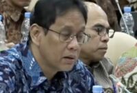 Menteri Keuangan Purbaya Yudhi Sadewa di tengah rapat bersama Komite IV Dewan Perwakilan Daerah di Kompleks Parlemen, Jakarta, Senin (14/9/2026). (Jennus)