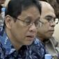 Menteri Keuangan Purbaya Yudhi Sadewa di tengah rapat bersama Komite IV Dewan Perwakilan Daerah di Kompleks Parlemen, Jakarta, Senin (14/9/2026). (Jennus)