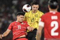 Skor 0-0 diraih Indonesia dalam situasi sulit setelah bermain dengan 10 pemain selama lebih dari separuh pertandingan lawan Malaysia. (Jennus)