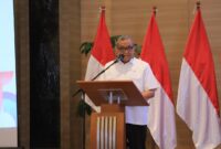 Wakil Menteri Ketenagakerjaan Afriansyah Noor memberikan sambutan dalam International Workshop on Industrial Hygiene di Jakarta