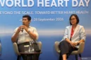 Dokter spesialis jantung dan pembuluh darah konsultan aritmia lulusan Universitas Indonesia dr. Rizky Aulia Fanani, Sp.JP, Subsp. Ar.(K) (kiri) menjelaskan bahaya mengorok dalam konferensi pers di Jakarta, Senin (28/9/2026). (Jennus/Antara Foto/Hreeloita Dharma Shanti(