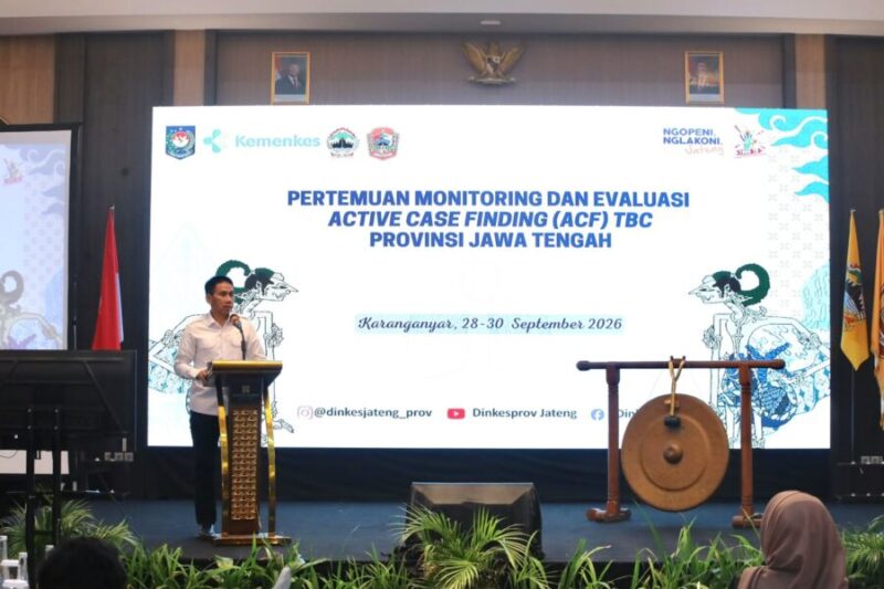 Wakil Menteri Dalam Negeri Akhmad Wiyagus menyampaikan arahan dalam Pertemuan Monitoring dan Evaluasi Active Case Finding (ACF) Tuberkulosis Provinsi Jawa Tengah yang berlangsung 28–30 September 2026 di Hotel Anaya Azana, Karanganyar.