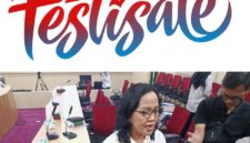 Kepala Bagian Perekonomian dan Kerja Sama Kota Yogyakarta Danang Yuli Saksono (depan, kemeja putih kanan) bersama narasumber lainnya memberikan paparan dalam jumpa pers FestiSale dan Gemati Pasar Jogja di Ruang Yudhistira