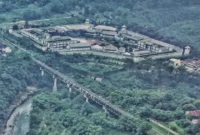 Komplek Lembaga Pemasyarakatan (Lapas) kelas IIA Cibinong, Kabupaten Bogor diambil dari pemotretan di atas pesawat. (DDN)