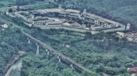 Komplek Lembaga Pemasyarakatan (Lapas) kelas IIA Cibinong, Kabupaten Bogor diambil dari pemotretan di atas pesawat. (DDN)