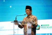 Menteri Agama Nasaruddin Umar berbicara saat membuka The Second Global Conference on Waqf Development 2026 di Jakarta, Kamis (15/10/2026). (Kemenag)