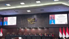 Mahkamah Konstitusi membacakan putusan perkara Perselisihan Hasil Pemilihan Umum Presiden dan Wakil Presiden 2024 di Gedung MK, Jakarta, Selasa (6/10/2026) malam. (Jennus)