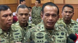 Kepala Pusat Penerangan TNI Mayjen TNI Muhammad Nas beserta jajaran. (Jennus)