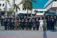 Marindo Kurniawan foto bersama jajaran Forkopimda dan pejabat di lingkungan Pemprov Lampung di tangga gedung utama usai pelaksanaan Upacara Peringatan Hari Kesaktian Pancasila Tahun 2026